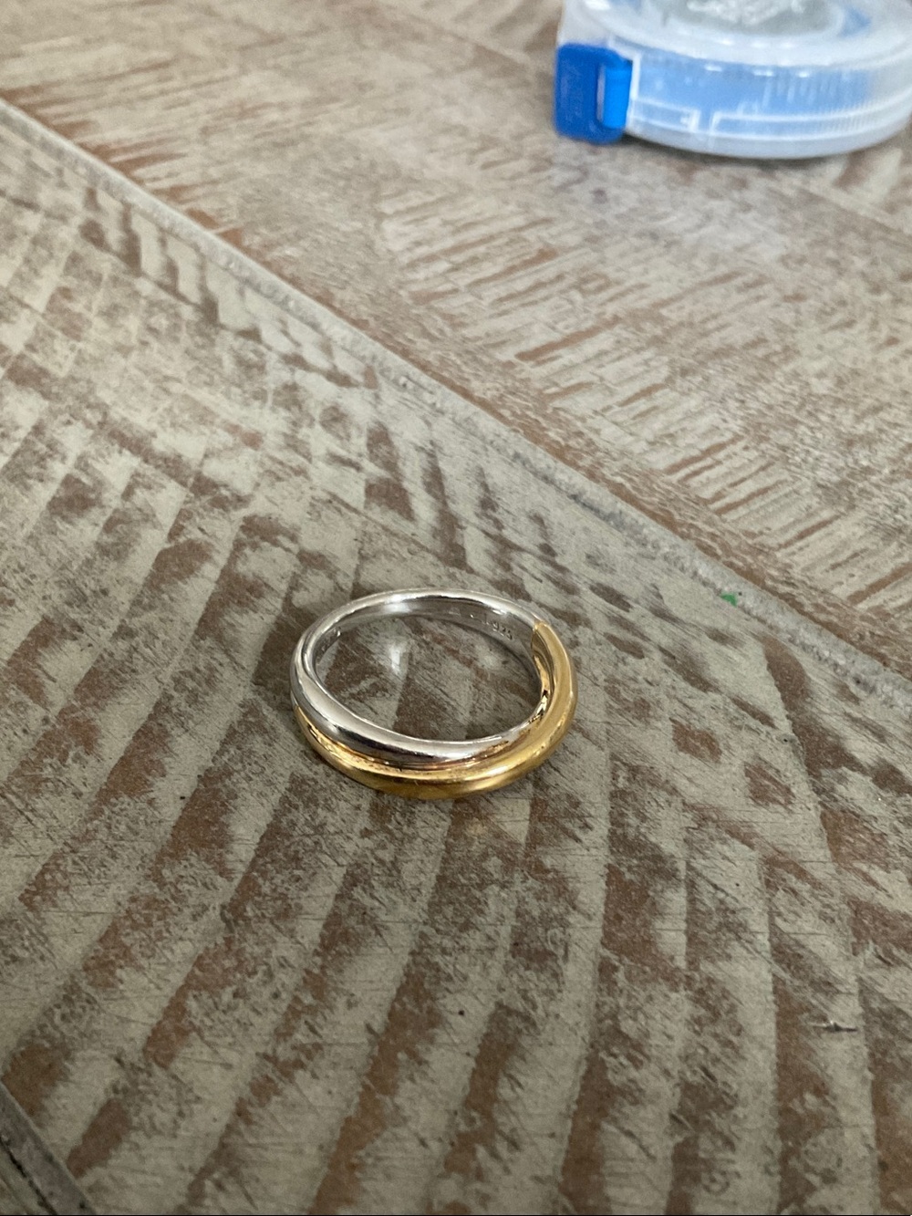 Two-Tone Gold and Silver Women's Stack Ring